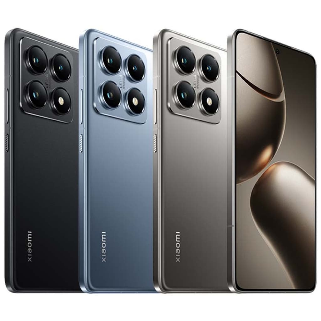 Xiaomi 14T Pro 5G prateado usado excelente estado, 12 GB RAM 512 GB. Tela ampla com furo central, módulo traseiro quadrado com quatro câmeras grandes.