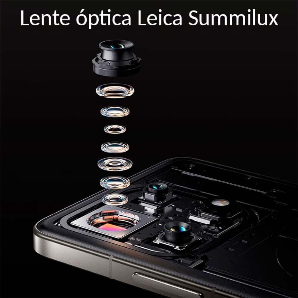 Xiaomi 14T Pro 5G prateado usado excelente: módulo de câmera com lente Leica Summilux, elementos ópticos em camadas e sensor grande para fotos nítidas