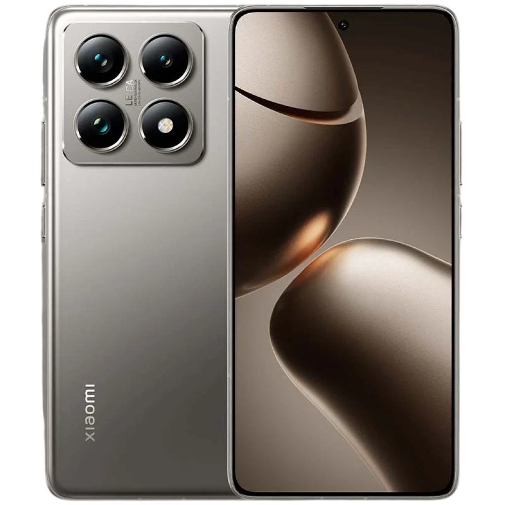 Xiaomi 14T Pro 5G prateado, 12 GB/512 GB, usado em excelente estado; tela grande com furo central e módulo traseiro com quatro câmeras Leica elegantes