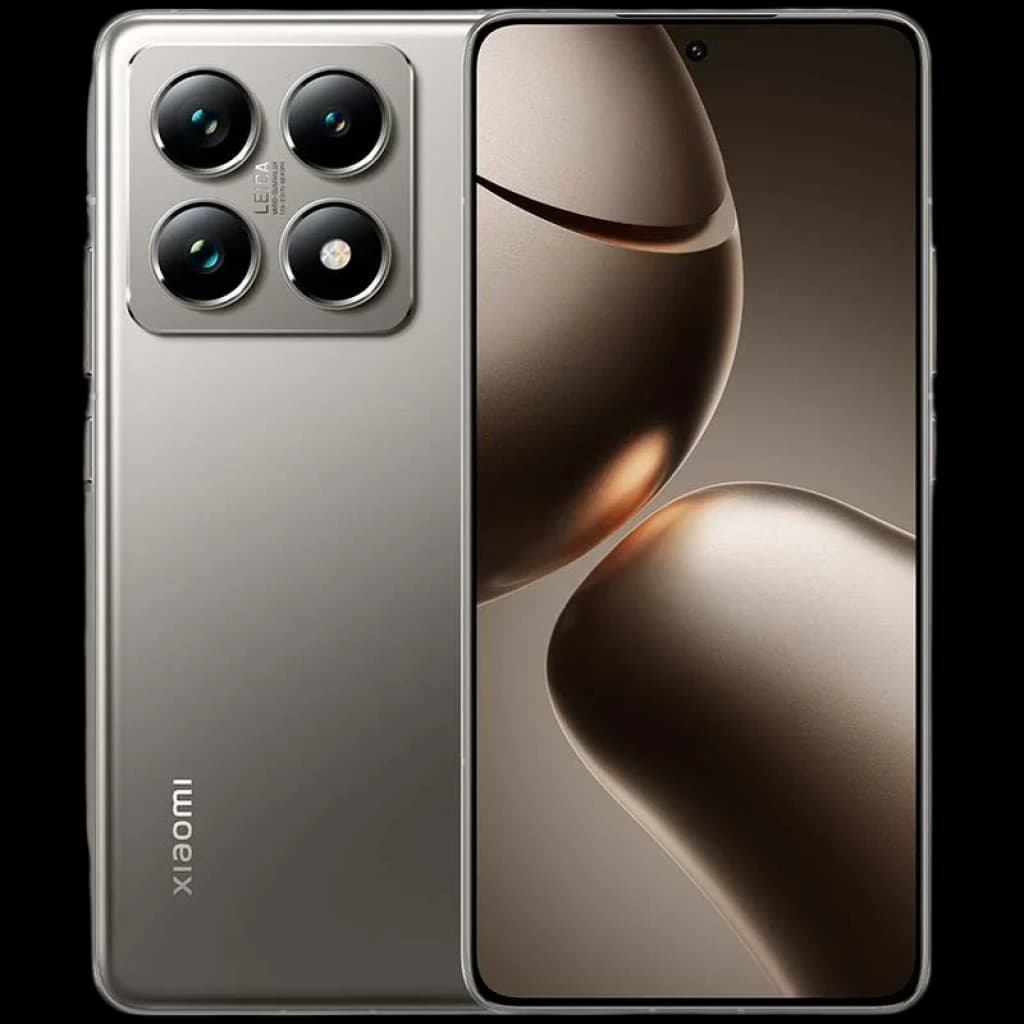Xiaomi 14T Pro 5G prateado, 12 GB/512 GB, usado em excelente estado; tela grande com furo central e módulo traseiro com quatro câmeras Leica elegantes
