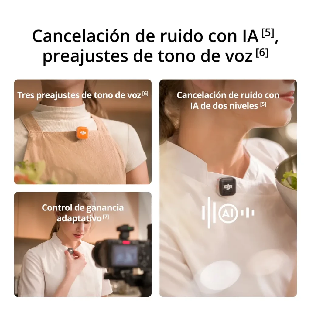 Microfone sem fios DJI Mic Mini 2S Bluetooth 5.3 2 TX + 1 RX Estojo de Carregamento, lifestyle: cancelamento de ruído IA