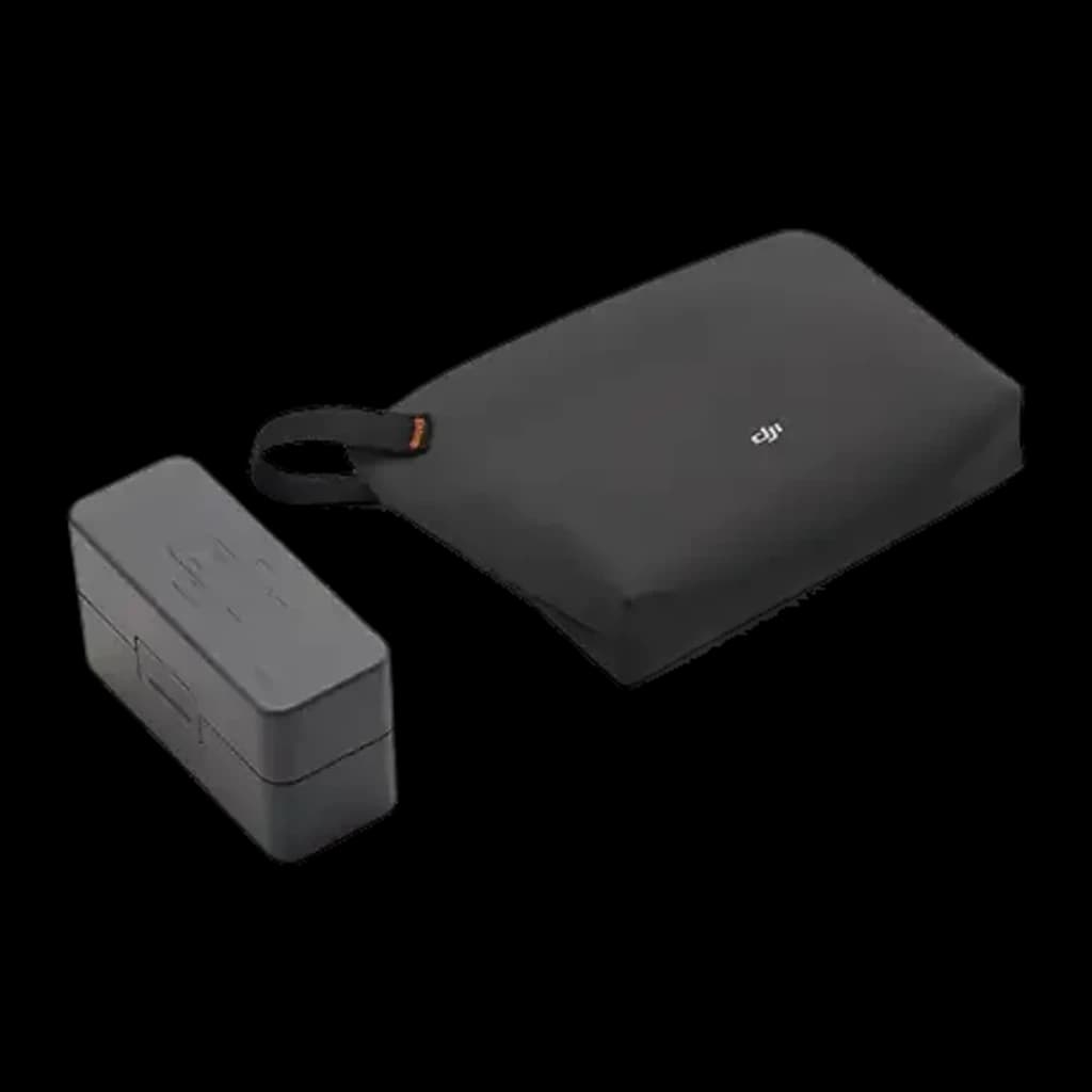 Microfone sem fios DJI Mic Mini 2S Bluetooth 5.3 2 TX + 1 RX Estojo de Carregamento - bolsa de tecido cinza