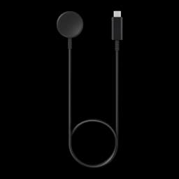 Cable cargador magnético USB-C negro para Galaxy Watch Ultra 2, Ultra, 9, 8, 8 Classic y 7 con base circular y cable largo y flexible
