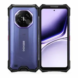 Doogee S300 Plus Thermal 12Go/1To Pourpre, smartphone robuste violet, écran bord à bord, module photo octogonal avec capteur thermique, coins renforcés noir