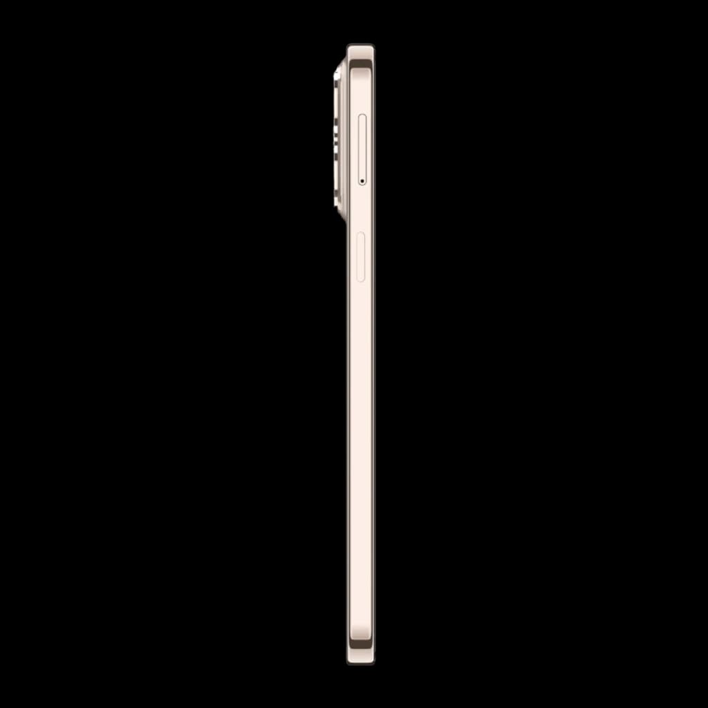 ZTE Blade V80 Pro 8GB/256GB Dorado 6,75 pulgadas IPS 120Hz 108MP IP64 - perfil derecho con botones de volumen