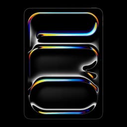 Apple iPad Pro 11 pouces M5 256Go Noir OLED 120Hz Wi-Fi + Cellular - fond d'écran abstrait aux reflets irisés
