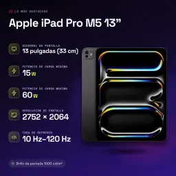 Apple iPad Pro M5 13 pouces 512 Go Noir OLED 120Hz 5G - caractéristiques