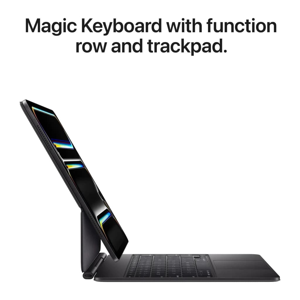 Apple iPad Pro M5 13 pouces 512 Go Noir OLED 120Hz 5G - fixé au Magic Keyboard noir avec rangée de fonctions