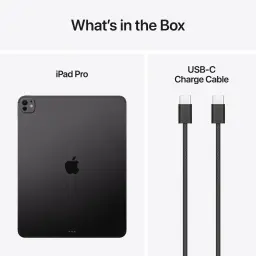 Apple iPad Pro M5 13 pouces 512 Go Noir OLED 120Hz 5G - dos avec module caméras et câble USB-C tressé
