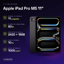 Apple iPad Pro M5 11 pouces 256 Go Noir OLED 120Hz - caractéristiques
