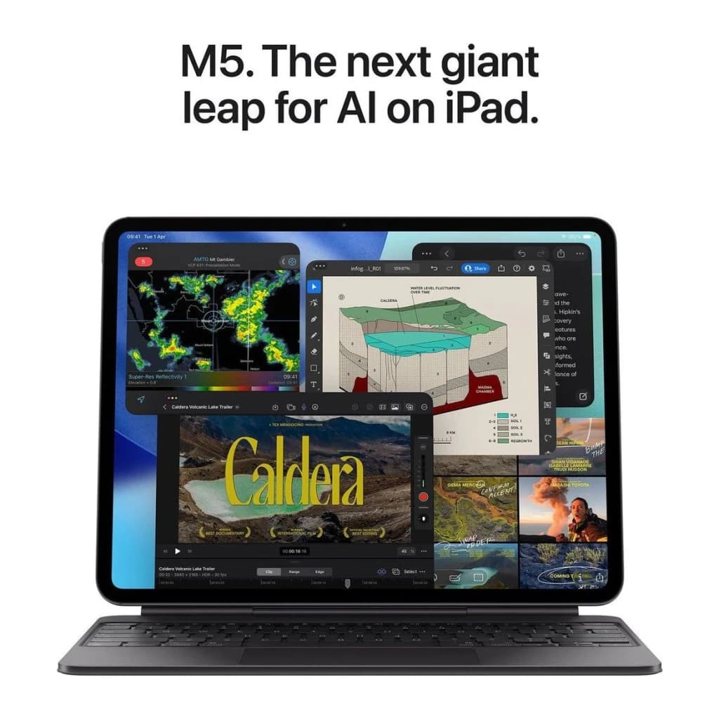 Apple iPad Pro M5 11 pouces 256 Go Noir OLED 120Hz - écran multitâche avec apps et Magic Keyboard
