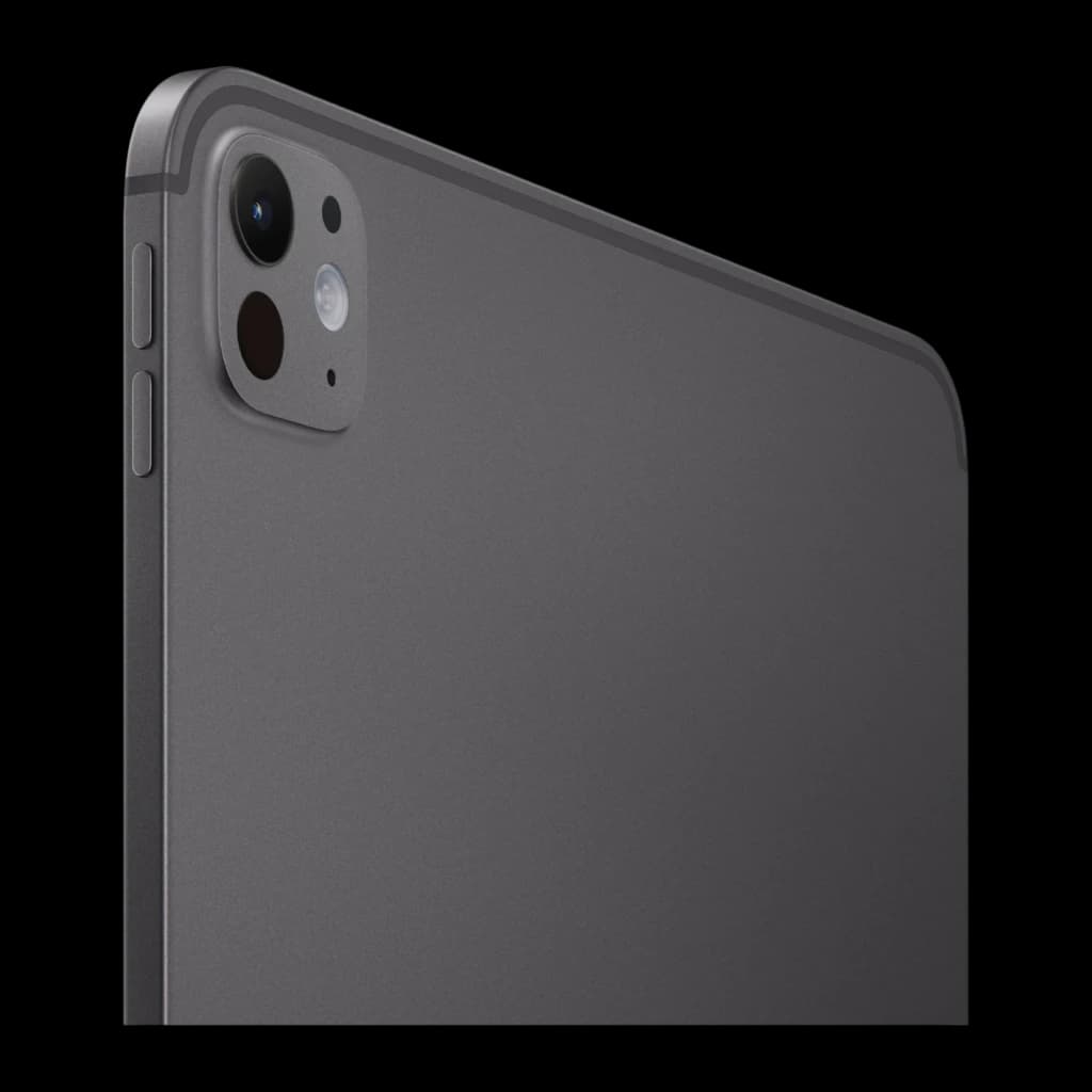 Apple iPad Pro M5 11 pouces 256 Go Noir OLED 120Hz - module caméras et finition mate en angle