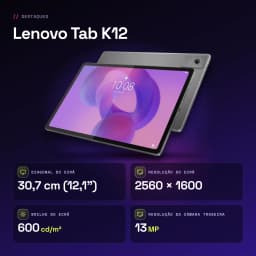 Lenovo Tab K12 Wi-Fi 8GB/128GB Gris 12,1 pulgadas IPS 90Hz Dimensity 6400 10200mAh - características, 600 cd/m²