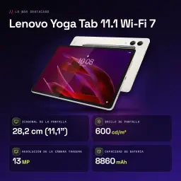 Lenovo Yoga Tab 11.1 Wi-Fi 7 12 Go/256 Go Gris 11,1 pouces 3.2K 144Hz Snapdragon 8 Gen 3 8860mAh - caractéristiques