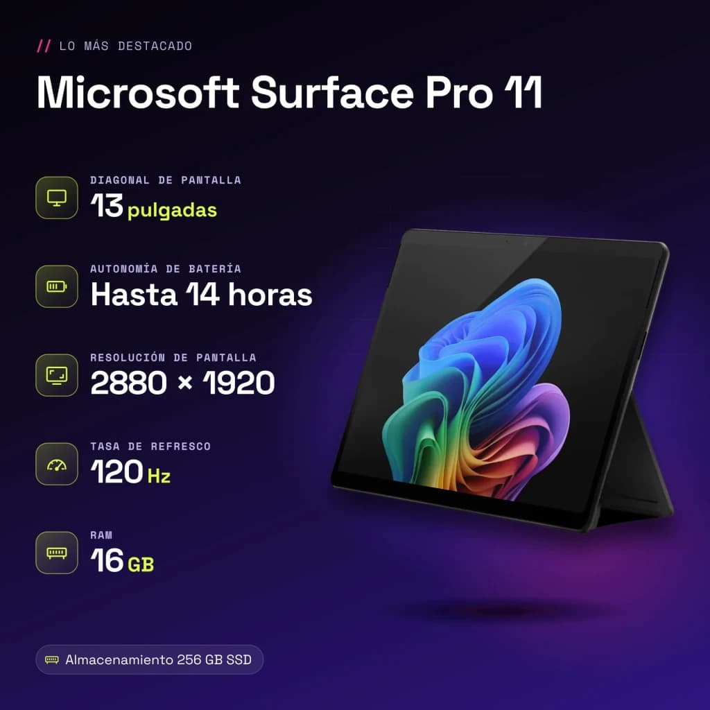 Microsoft Surface Pro 16GB/256GB Negro - características
