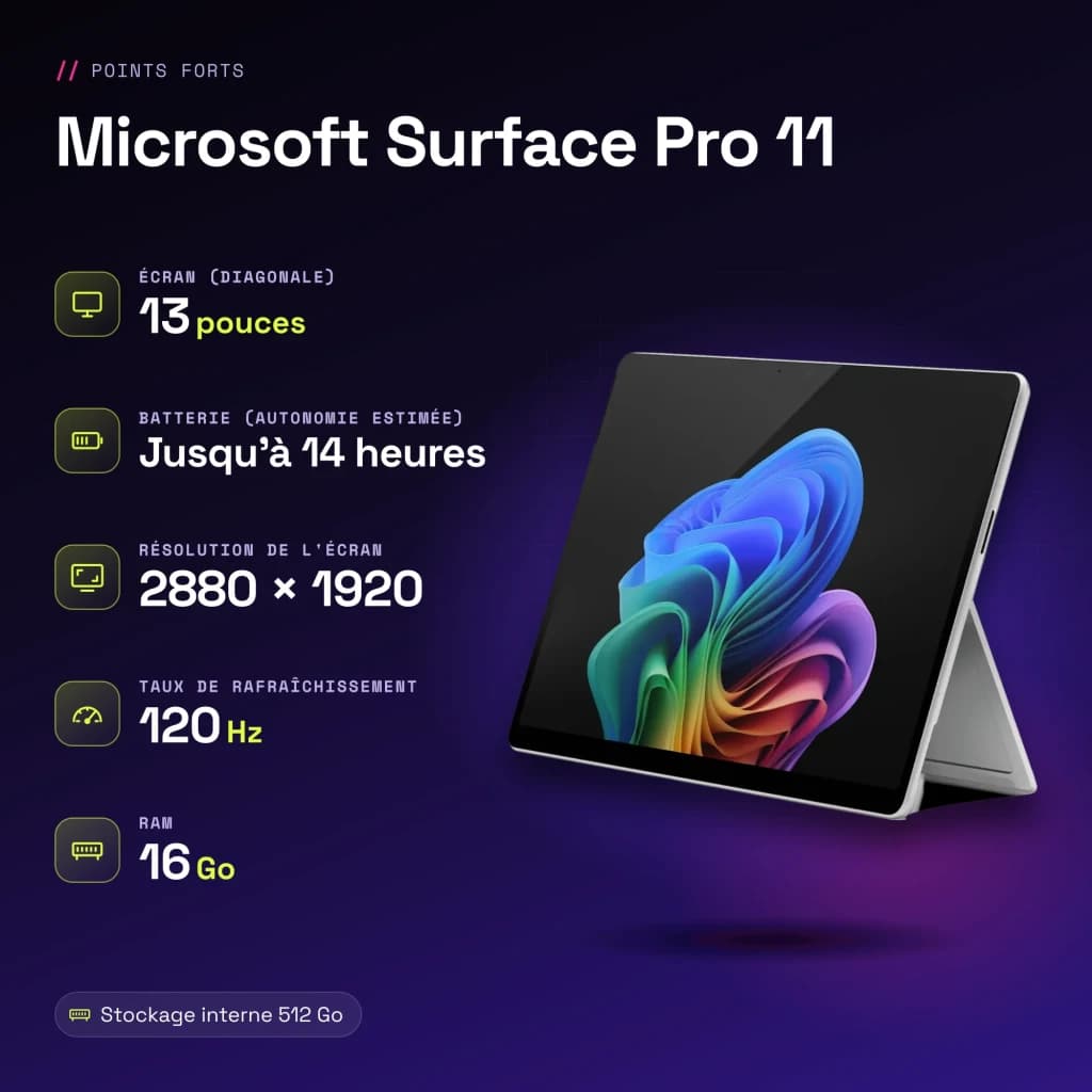 Tablet Microsoft Surface Pro 11 16GB/512GB 13 polegadas Intel Core Ultra 5 236V SSD Platina - características, 8 MB