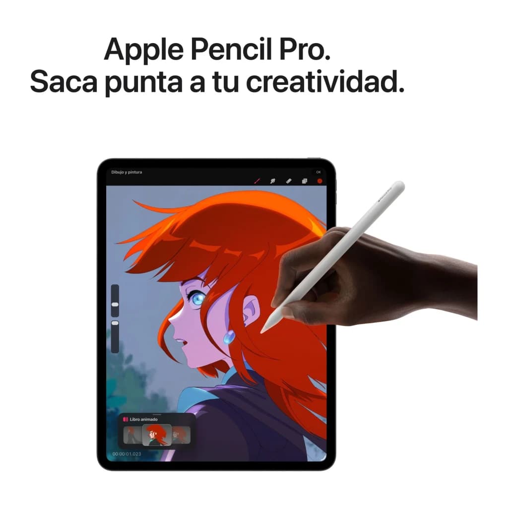 Apple iPad Pro 11 pouces M5 Wi-Fi + Cellular 512Go Noir OLED 120Hz 5G + LTE - main dessinant illustration