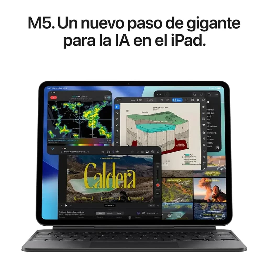 Apple iPad Pro 11 pouces M5 Wi-Fi + Cellular 512Go Noir OLED 120Hz 5G + LTE - écran multitâche avec apps et Magic