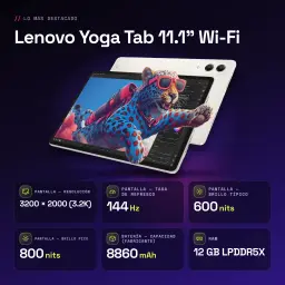 Lenovo Yoga Tab 11,1 pouces Wi-Fi 12Go/256Go Blanc Snapdragon 8 Gen 3 8860mAh - caractéristiques