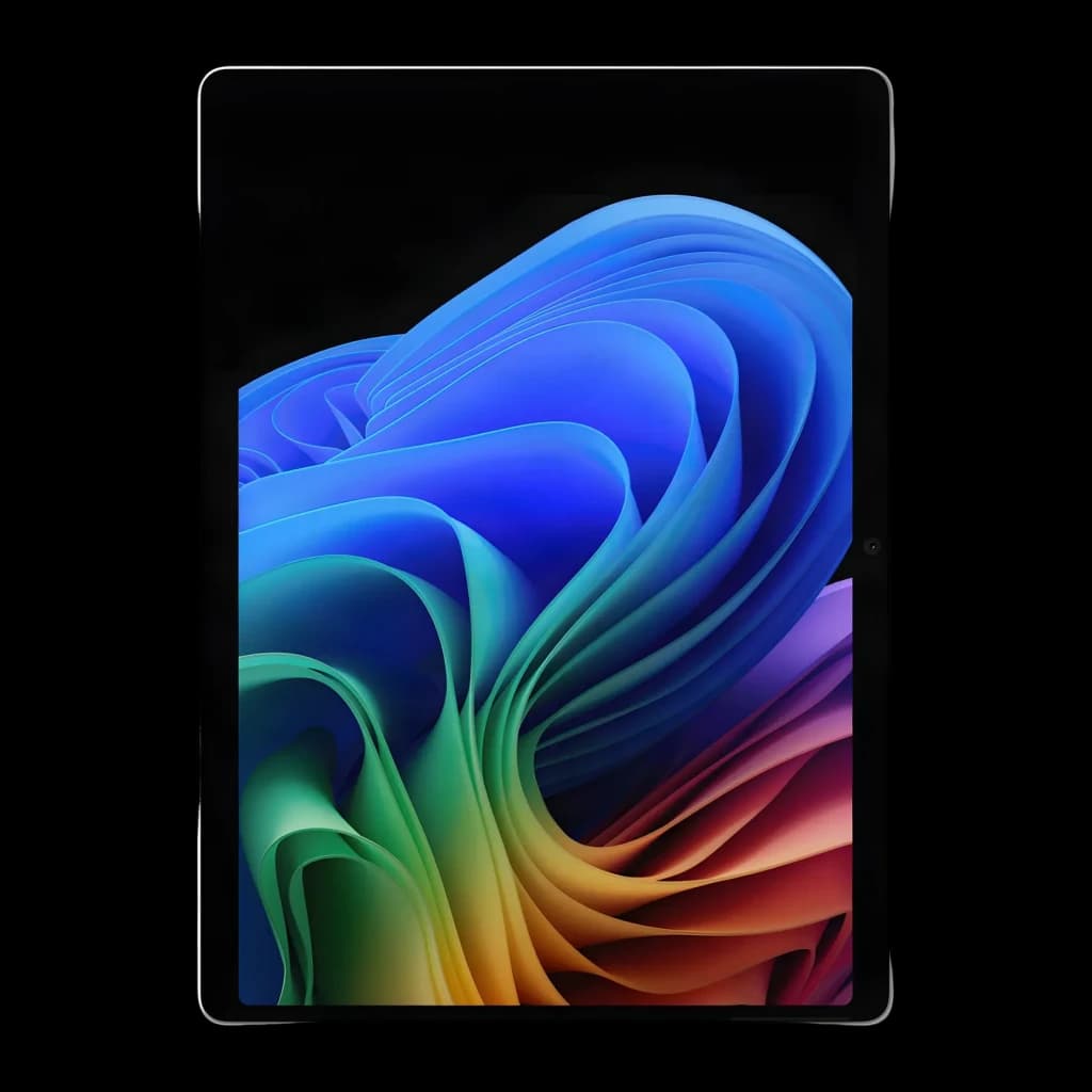 Tablet Microsoft Surface Pro 13 con pantalla OLED 13 pulgadas 120Hz en color platino, bordes delgados y cámara frontal integrada, diseño elegante y moderno