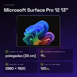 Tablet Microsoft Surface Pro 12 13 pulgadas en color platino con pantalla OLED 13, táctil, biseles delgados y resolución 2880 x 1920, tasa 120 Hz
