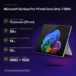 Tablet Microsoft Surface Pro 11 Intel Core Ultra 7 266V 16GB/512GB 13 polegadas 120Hz Táctil Platina - 120 Hz