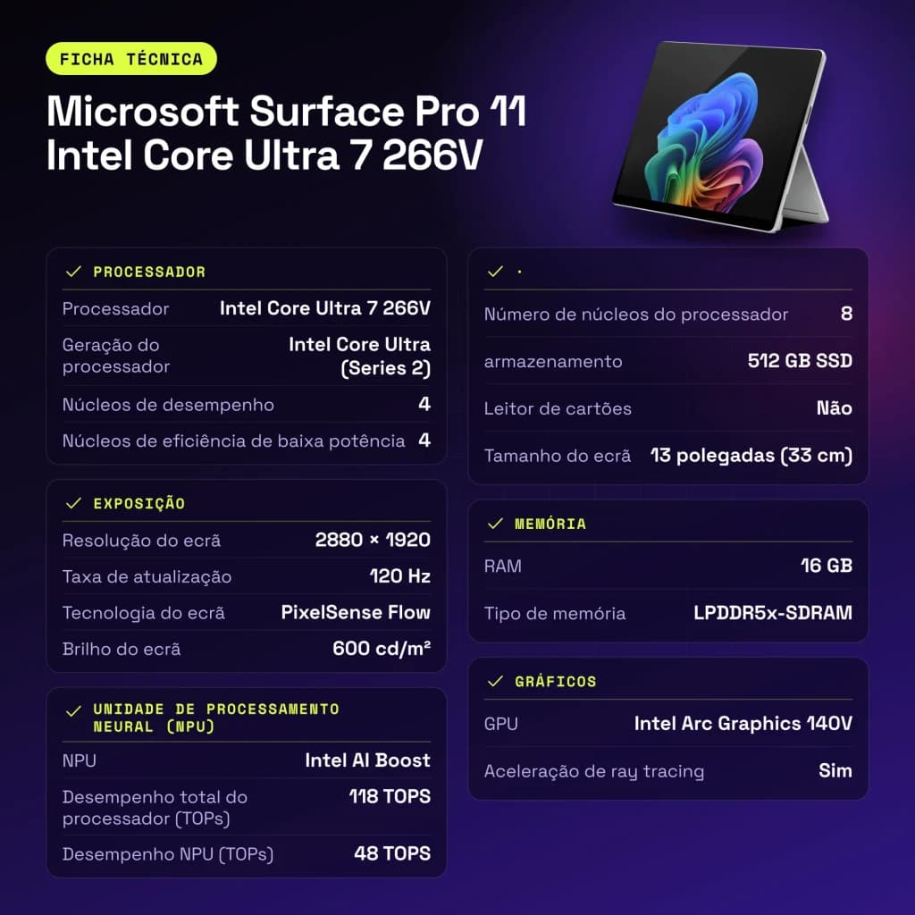 Microsoft Surface Pro 11 16GB/512GB Platina Platina
