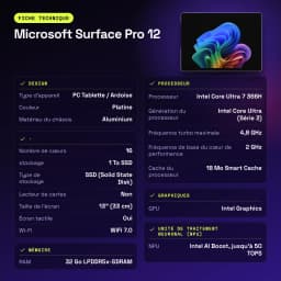 Microsoft Surface Pro 32GB/1000GB Platino