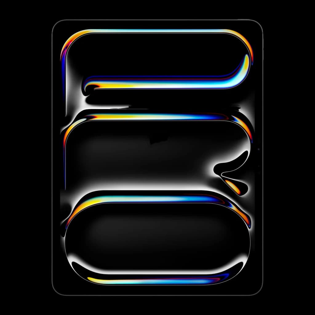 Apple iPad Pro 13 pouces M5 2To Wi-Fi Nanotexture Noir OLED 120Hz ProMotion - reflets irisés sur dalle