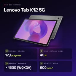 Lenovo Tab K12 5G 12Go/256Go Gris 12,1 pouces IPS 90Hz Dimensity 6400 10200mAh - caractéristiques