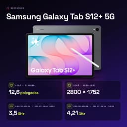 Samsung Galaxy Tab S12+ 5G 12GB/256GB Cinzento S Pen incluída 12,6 polegadas Dynamic AMOLED 2X 10600mAh - Bluetooth 6