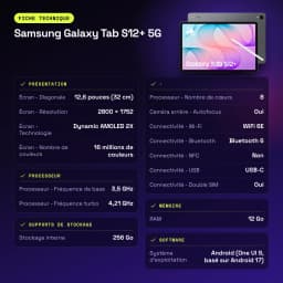 Samsung Galaxy Tab S12+ 5G 12GB/256GB Cinzento S Pen incluída 12,6 polegadas Dynamic AMOLED 2X 10600mAh - IP68