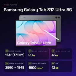 Samsung Galaxy Tab S12 Ultra 5G 12GB/256GB Cinzento S Pen incluído Dynamic AMOLED 2X 120Hz - características, 1600 cd/m²