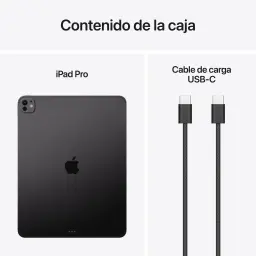 Apple iPad Pro 13 pouces M5 2To Wi-Fi + Cellular Noir OLED 120Hz 5G - dos avec module caméras et câble USB-C