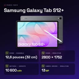 Samsung Galaxy Tab S12+ 12GB/256GB Gris S Pen incluido 12,6 pulgadas Dynamic AMOLED 2X 10600mAh - características, 2 TB