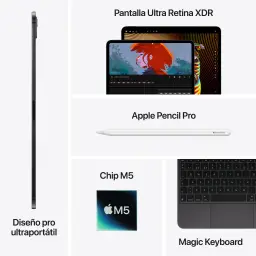 Apple iPad Pro 13 pouces M5 512Go Wi-Fi Noir OLED 120Hz USB-C - profil latéral, écran OLED, puce M5, Apple