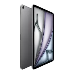 Apple iPad Air M4 13 pouces 128 Go Gris Sidéral 5G - écran allumé avec fond d'écran et caméra arrière