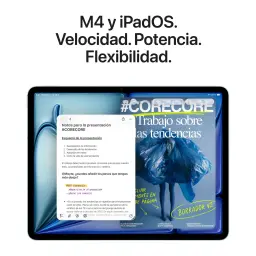 Apple iPad Air M4 13 pouces 128 Go Gris Sidéral 5G - multitâche avec deux apps ouvertes en mode paysage