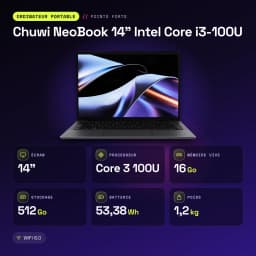 Portátil Chuwi NeoBook 14 pulgadas Intel Core i3-100U 16GB/512GB SSD IPS 1920×1200 Windows 11 Pro - características