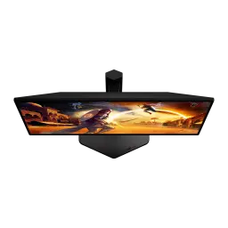 Écran AOC G4 24,5 pouces 400Hz FHD Fast IPS 1ms GTG Rouge 25G4KUR, vue du dessus: dalle avec scène gaming fantastique