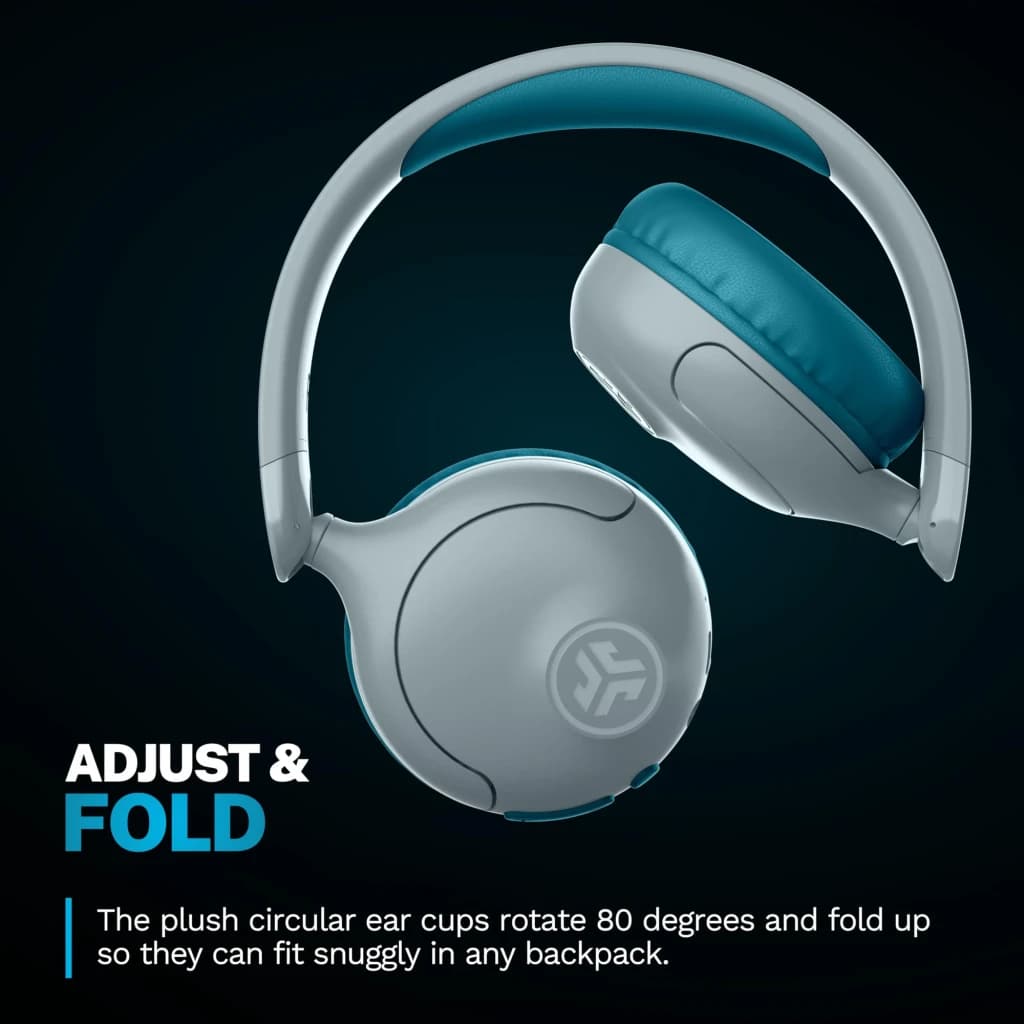Auriculares de diadema JLab JBuddies Pop Cancelación de Ruido Bluetooth 5.2 Verde Azulado - almohadillas