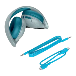 Auriculares de diadema JLab JBuddies Pop Cancelación de Ruido Bluetooth 5.2 Verde Azulado - auricular plegado