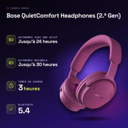 Auriculares de diadema Bose QuietComfort Headphones (2.ª Gen) Cancelación de Ruido Malva - características