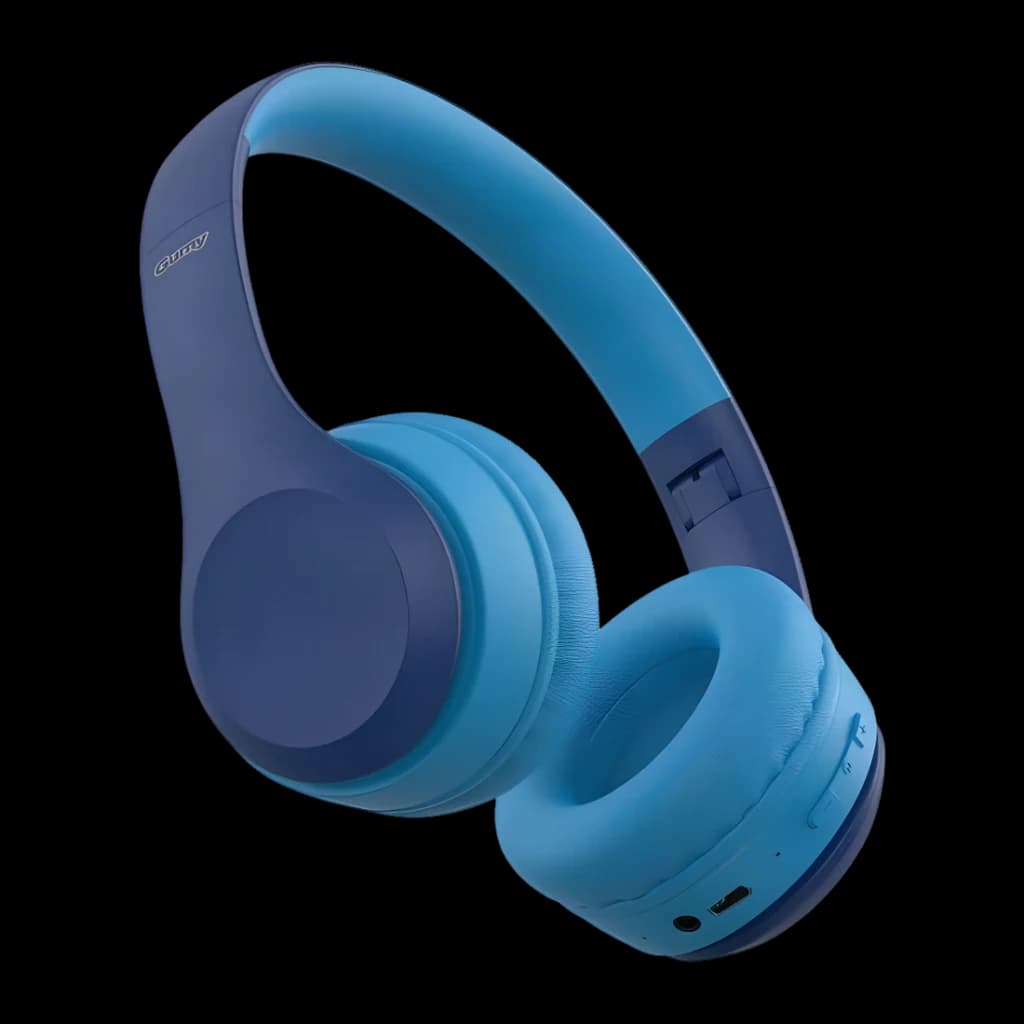 Casque JVC HA-KG10BT-A Gumy Kids Arceau Bluetooth 5.4 8h Bleu - arceau et coussinets bleus bicolores, boutons
