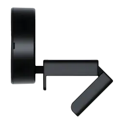 Webcam eMeet C950 4K Micrófono con IA Negro - cuerpo circular, soporte articulado y clip de sujeción desplegado