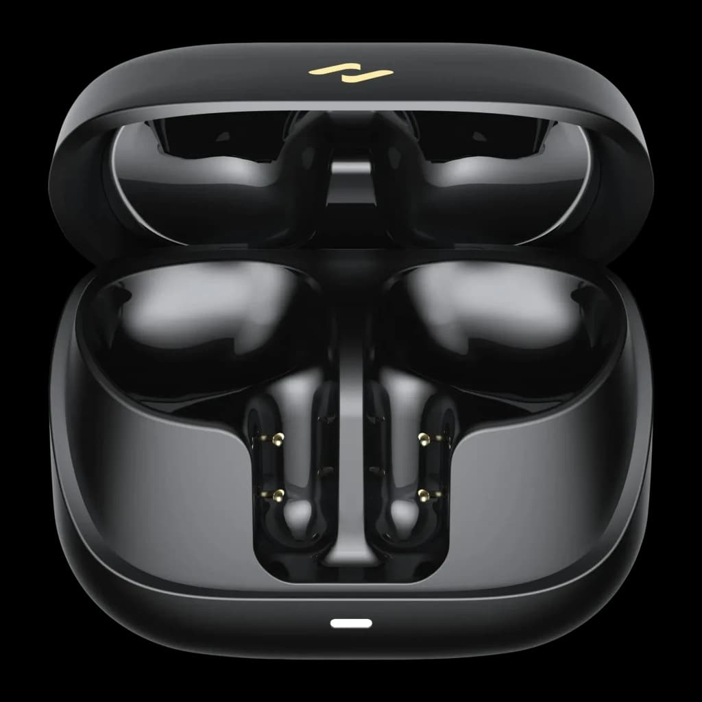 Auriculares tws Havit TW906 Pro Cancelación de Ruido Bluetooth 5.3 5h Negro - estuche abierto con contactos