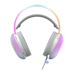 Auriculares Gaming Havit Micrófono Boom Blanco H2037D - iluminación RGB en arco y almohadillas con reflejo