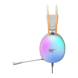 Auriculares Gaming Havit Micrófono Boom Blanco H2037D - iluminación RGB en auricular y diadema con micrófono boom