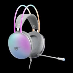 Auriculares Gaming Havit Micrófono Boom Blanco H2037D - iluminación RGB en arco y cápsula, micrófono boom