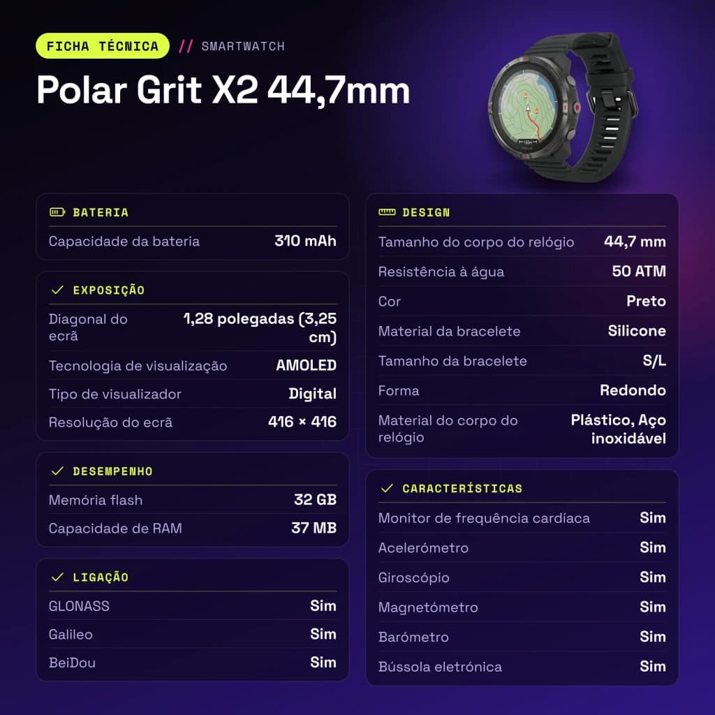 Polar Grit X2 Preto